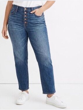 Madewell Perfect Vintage Crop Jean Size 31 Medium Wash Button Fly